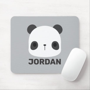 Cute Little Panda Bear with Personalized Name Mouse Pad