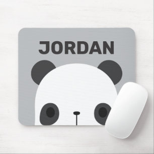 Cute Little Panda Bear with Personalized Name Mouse Pad