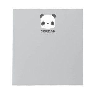 Cute Little Panda Bear with Personalized Name Notepad