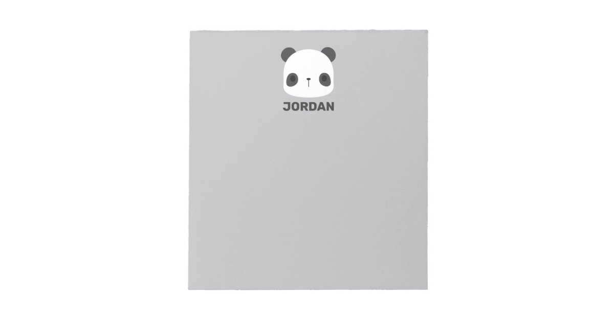 Cute Little Panda Bear with Personalized Name Notepad | Zazzle