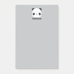 Cute Little Panda Bear with Personalized Name Post-it Notes