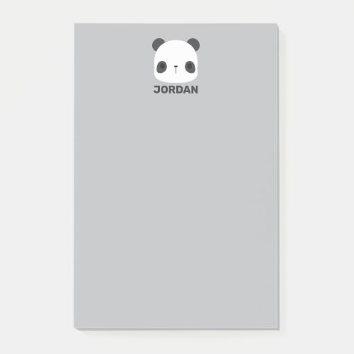 Cute Little Panda Bear with Personalized Name Post_it Notes