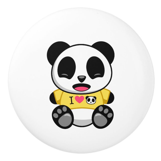 Cute Little Panda Ceramic Knob (Front)