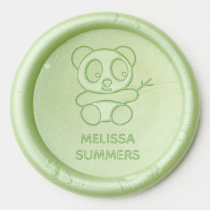Cute Little Panda Custom Name Wax Seal Sticker