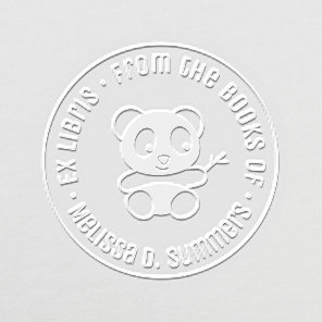 Cute Little Panda Ex Libris Bookplate Embosser