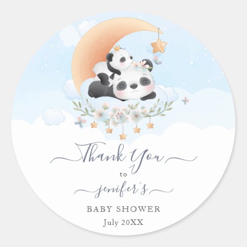 Cute Little Panda Gender Neutral Baby Shower Classic Round Sticker