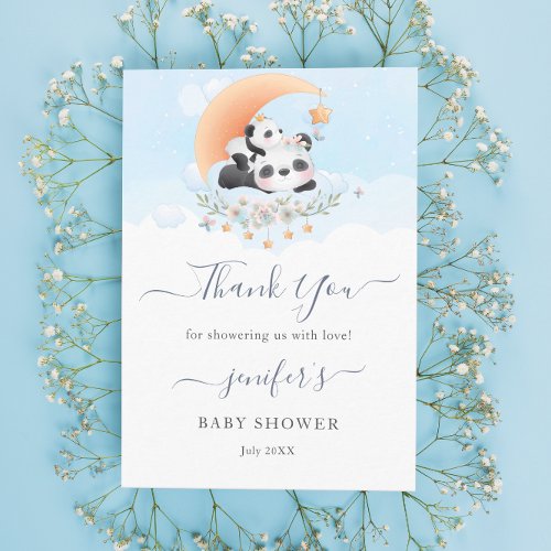 Cute Little Panda Gender Neutral Baby Shower Thank You Card