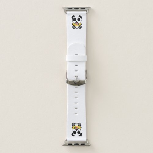 Cute Little Panda in Yellow Tshirt Apple Watch Band