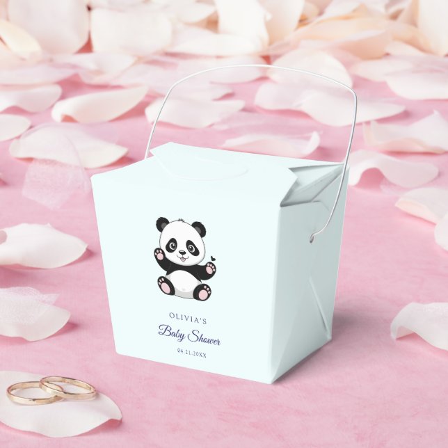 Cute Little Panda Modern Baby Shower Favor Boxes (Wedding)