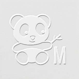Cute Little Panda Monogram Initial Embosser