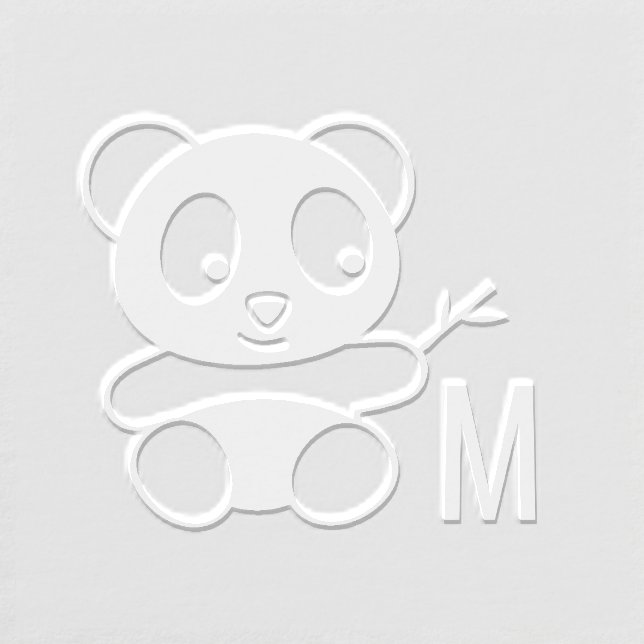 Cute Little Panda Monogram Initial Embosser (Design)