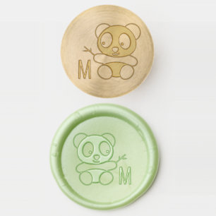 Cute Little Panda Monogram Initial Wax Seal Stamp