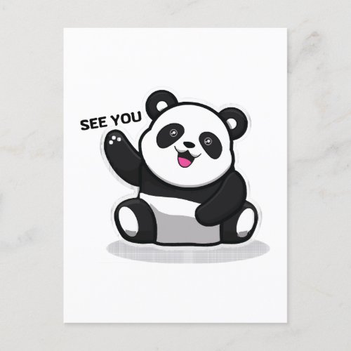 cute little panda postcard
