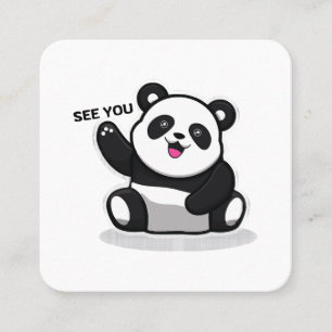 cute little panda square business card