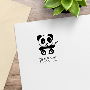 Cute Little Panda Thank You 1x1 Rubber Stamp