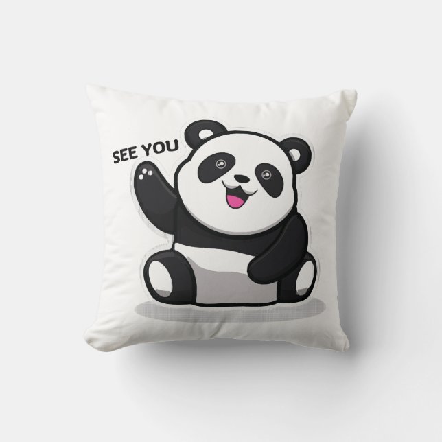 cute little panda throw pillow (Front)
