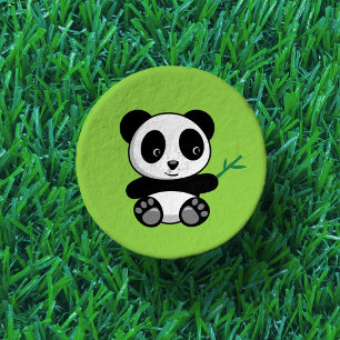 Cute Little Panda with a Bamboo Stick Golf Tees