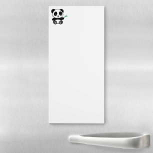 Cute Little Panda with a Bamboo Stick Magnetic Notepad