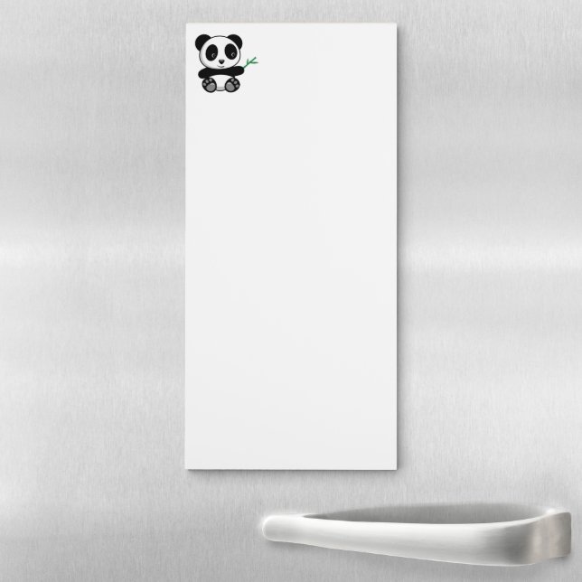 Cute Little Panda with a Bamboo Stick Magnetic Notepad (In Situ)