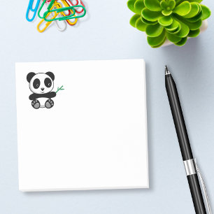 Cute Little Panda with a Bamboo Stick Post-it Notes