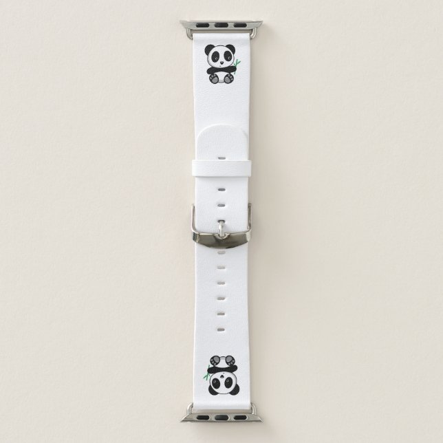 Cute Little Panda with Bamboo Stick Apple Watch Band (Band)