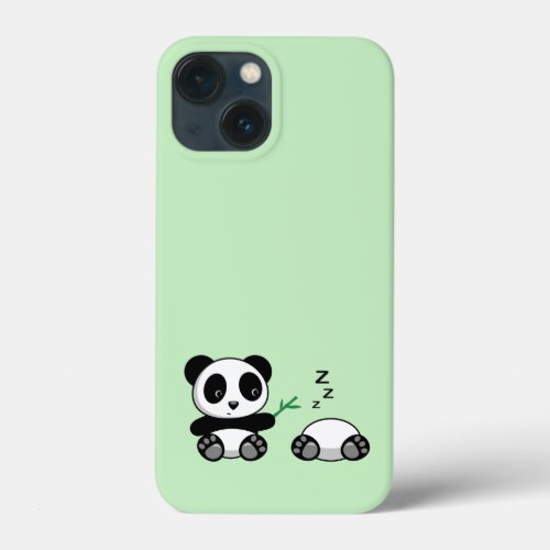 Cute Little Pandas on Green iPhone 13 Mini Case