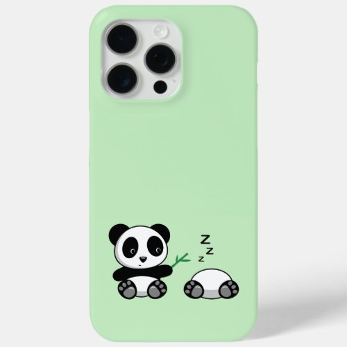 Cute Little Pandas on Green iPhone 15 Pro Max Case