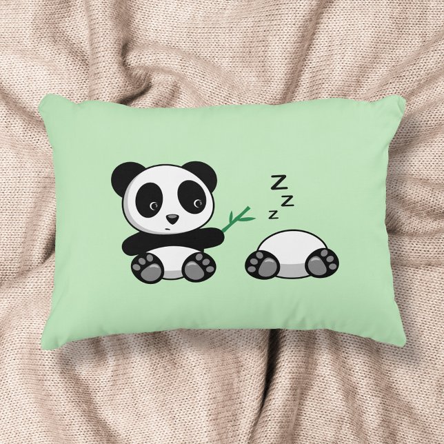 Cute Little Pandas on Green Decorative Pillow (Creator Uploaded)