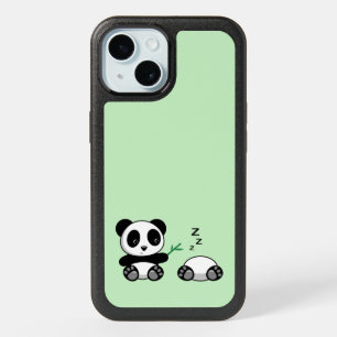 Cute Little Pandas on Green iPhone 15 Case