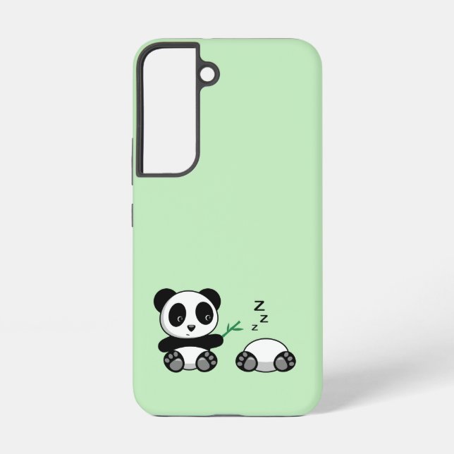 Cute Little Pandas on Green Samsung Galaxy Case (Back)