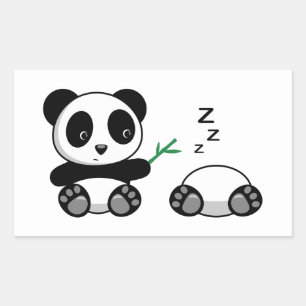 Cute Little Pandas Rectangular Sticker