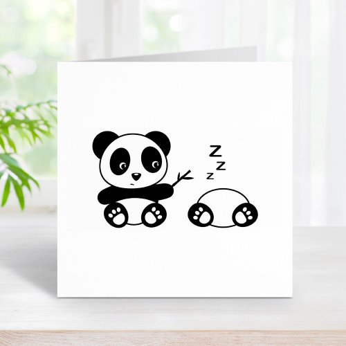 Cute Little Pandas Rubber Stamp