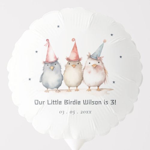 Cute Little Party Birds Any Age Kids Birthday Balloon