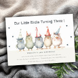 Cute Little Party Birds Any Age Kids Birthday Invitation<br><div class="desc">If you need any further customisation please feel free to message me on yellowfebstudio@gmail.com.</div>