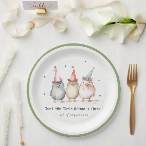 Cute Little Party Birds Any Age Kids Birthday Paper Plates