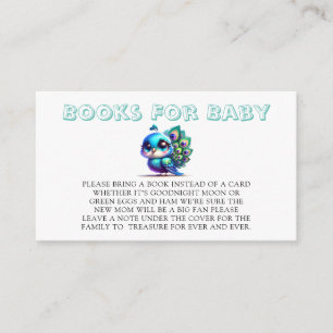 Cute Little Peacock Books For Baby Enclosure Card