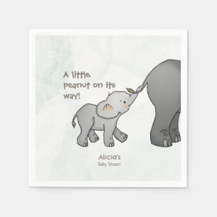 Cute Little Peanut On its Way Baby Shower Napkins