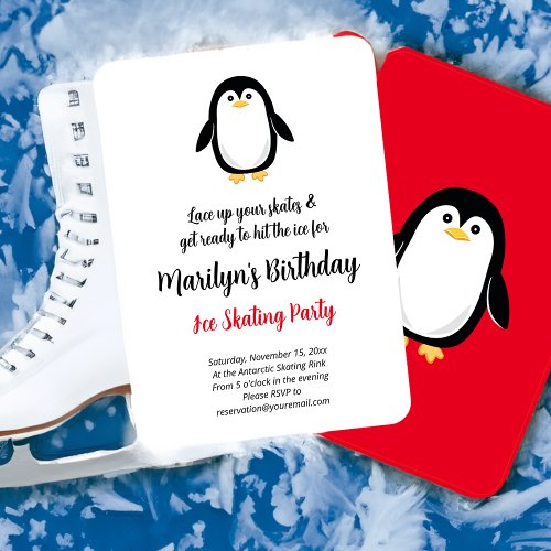 Cute Little Penguin Birthday Party Invitation