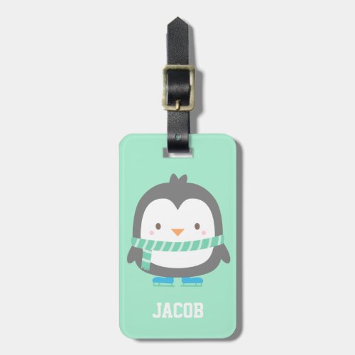 Cute Little Penguin Winter Kids Luggage Tag