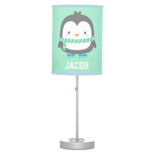Cute Little Penguin with Scarf Kids Room Decor Table Lamp