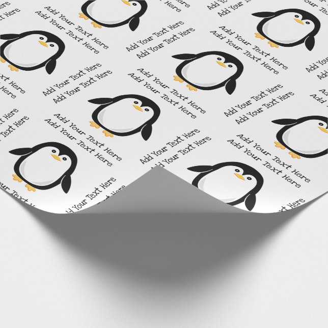 Cute Little Penguin Wrapping Paper (Corner)