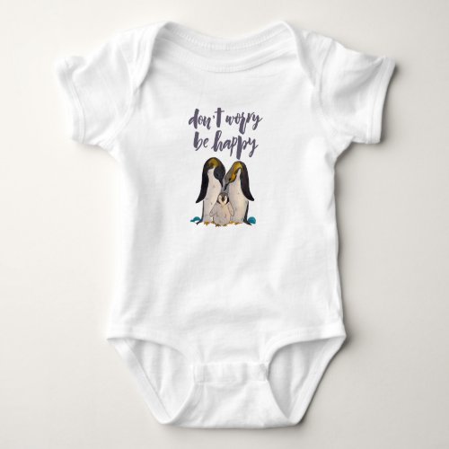 Cute little Penguins with baby  Baby Bodysuit