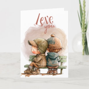 Cute Little People Valentine's Day Holiday Card