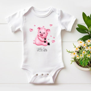 Cute little pig baby bodysuit