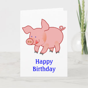 Cute Little Pig Birthday Card