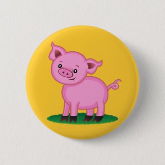 Cute Little Pig Button