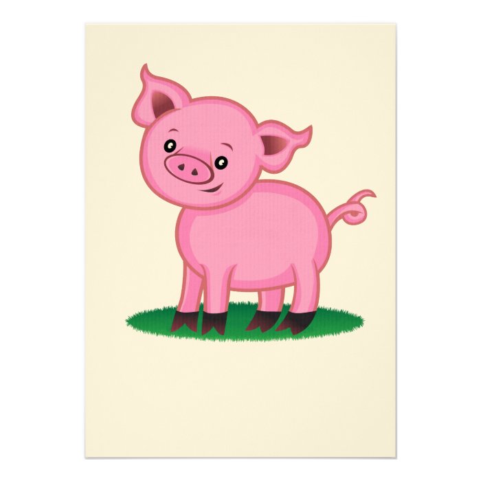 Cute Little Pig Invitation