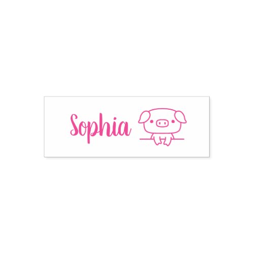 Cute Little Pig Personalized Name Self_inking Stamp