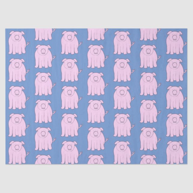 Cute Little Pig Playful Piglet Pattern Nursery DIY Tissue Paper (Front)