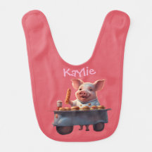 Cute little Pig runs a hotdog stand
